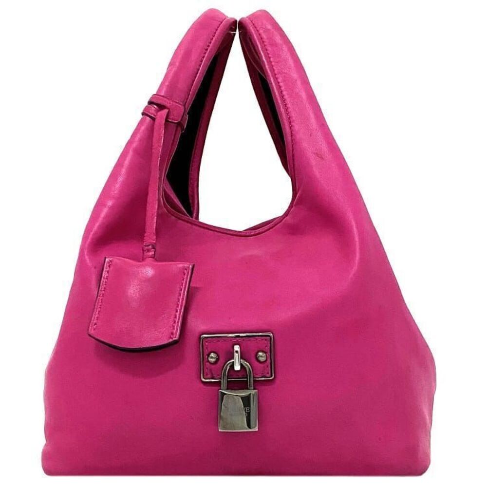 Loewe Calle Handbag pink silver tote leather nappa aire key soft shocking gusset